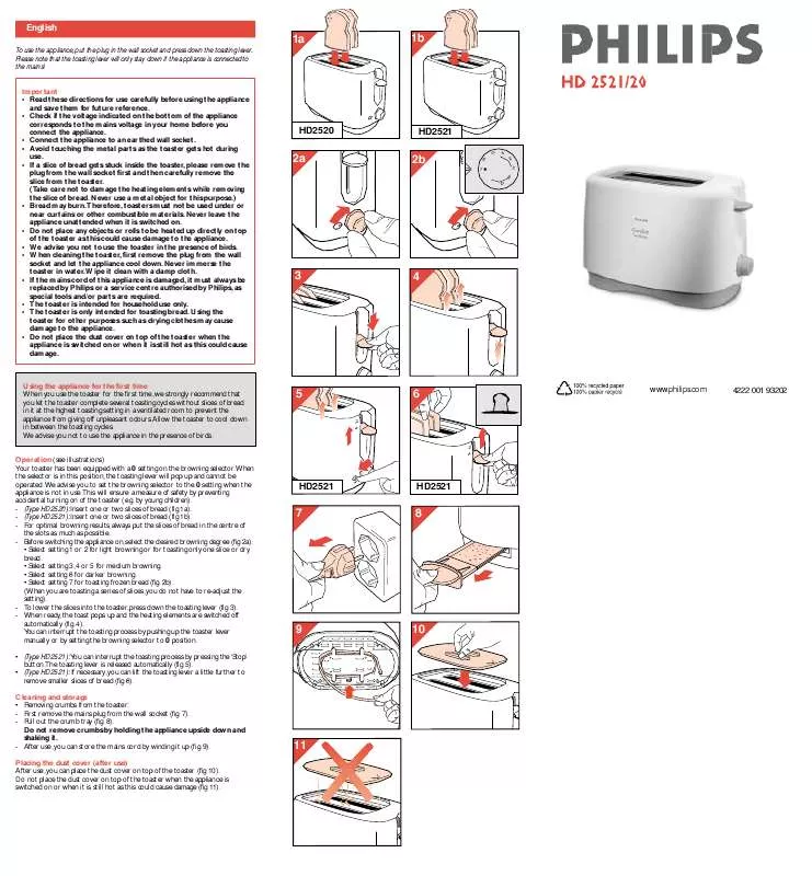 Mode d'emploi PHILIPS HD2520