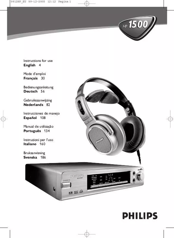 Mode d'emploi PHILIPS HEADPHONE AMPLIFIER SYSTEM SBCHP1500