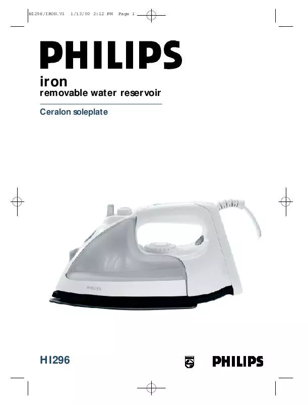 Mode d'emploi PHILIPS HI296