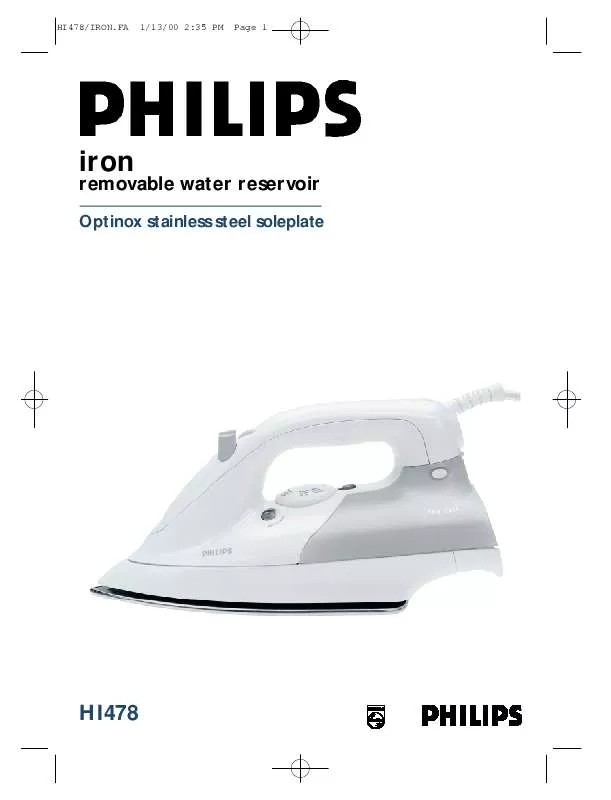 Mode d'emploi PHILIPS HI478