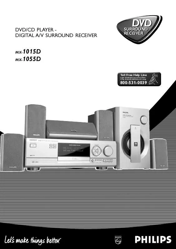 Mode d'emploi PHILIPS HOME CINEMA RECEIVER PACKAGE MX1015D3799