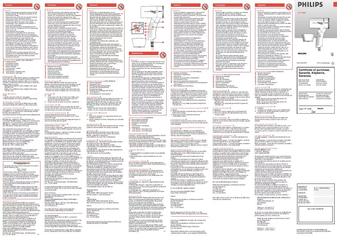 Mode d'emploi PHILIPS HP4386