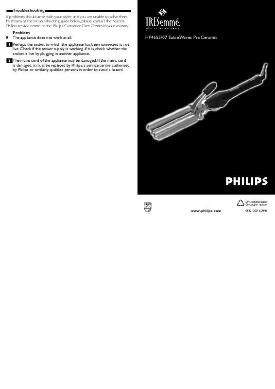 Mode d'emploi PHILIPS HP4655