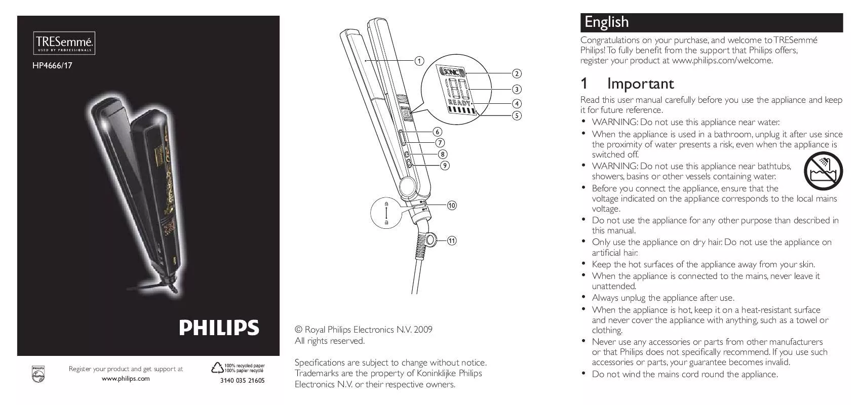 Mode d'emploi PHILIPS HP-4666