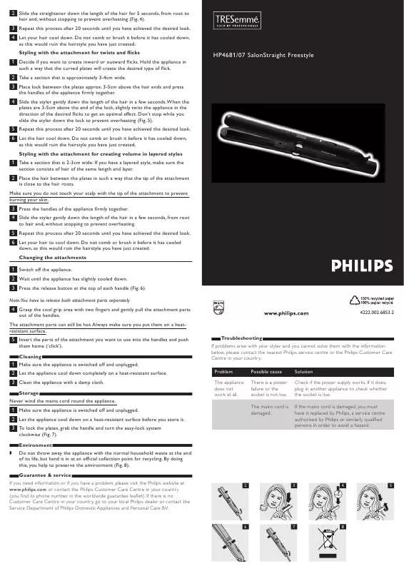 Mode d'emploi PHILIPS HP4681