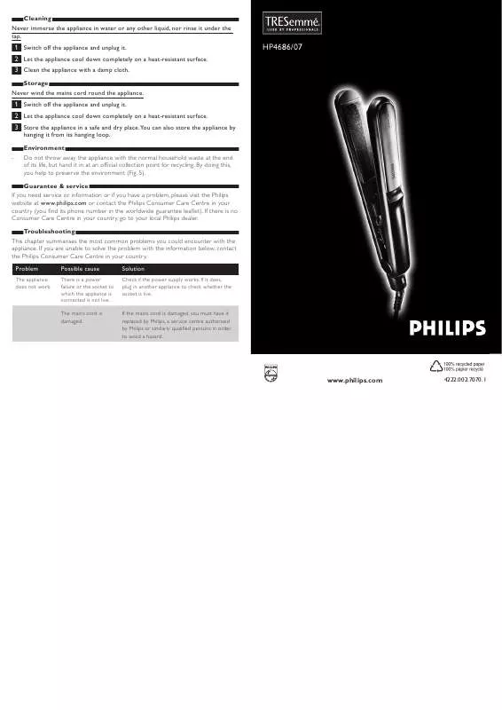 Mode d'emploi PHILIPS HP4686