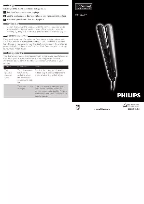 Mode d'emploi PHILIPS HP4687