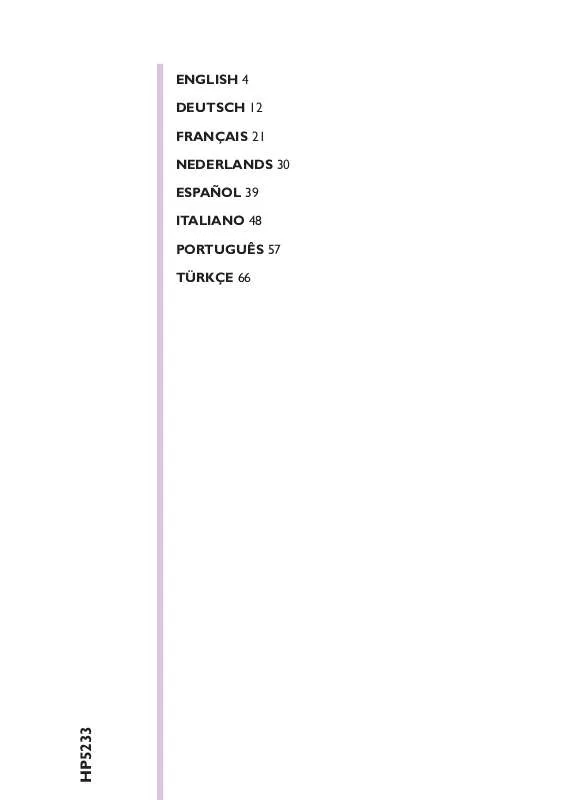 Mode d'emploi PHILIPS HP5233