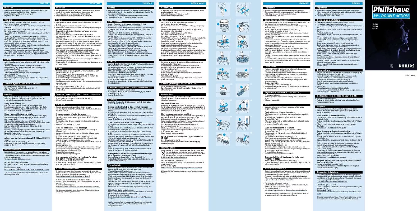 Mode d'emploi PHILIPS HQ3805