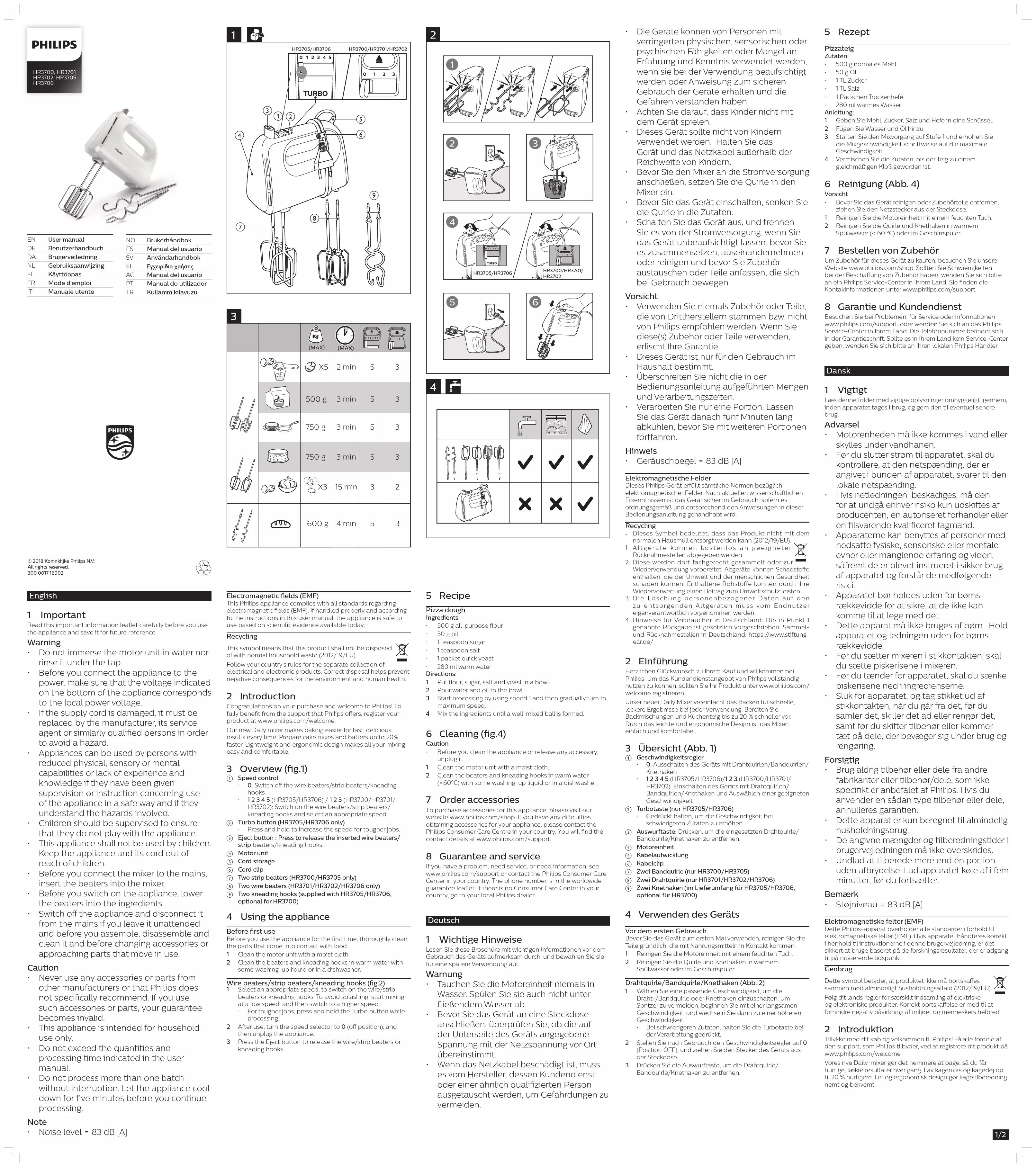 Mode d'emploi PHILIPS HR3705/00