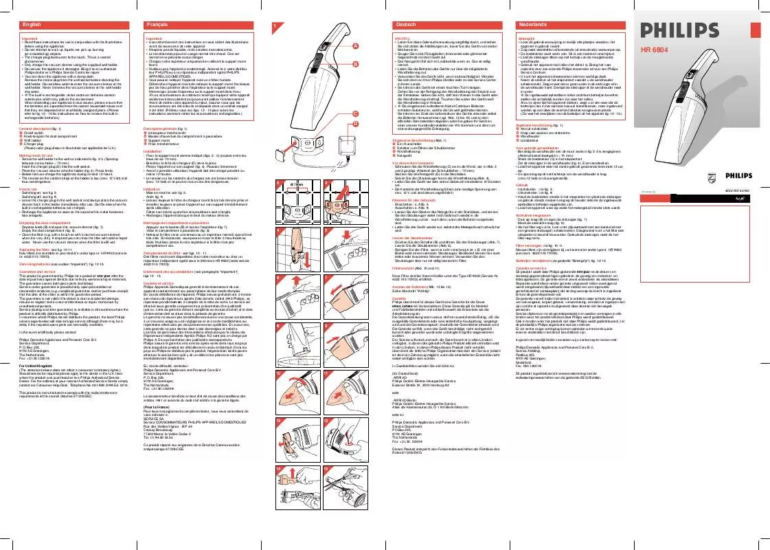 Mode d'emploi PHILIPS HR6804