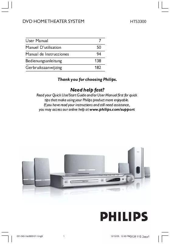 Mode d'emploi PHILIPS HTS3300