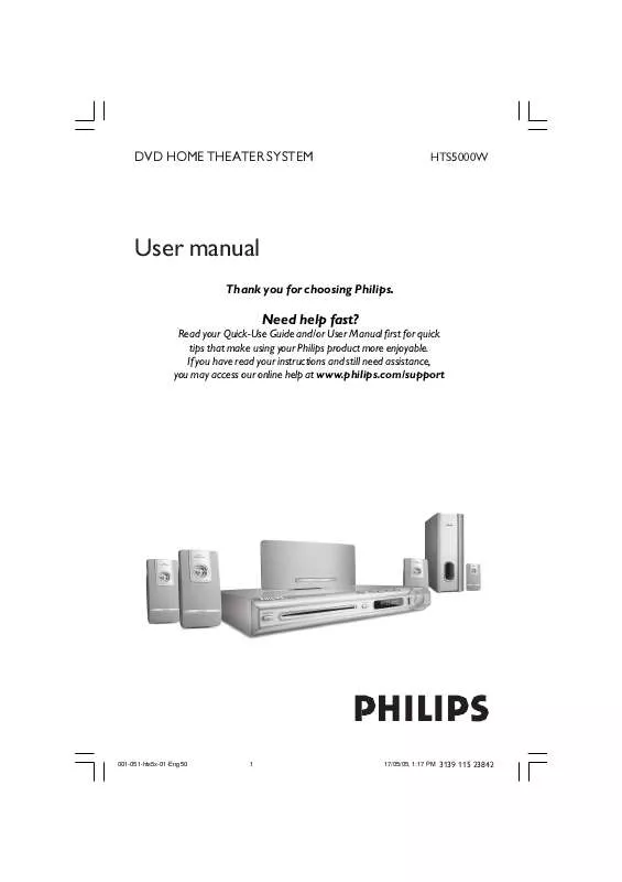 Mode d'emploi PHILIPS HTS5000W