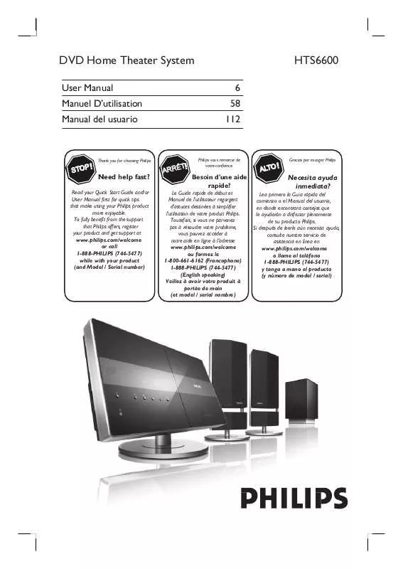 Mode d'emploi PHILIPS HTS6600