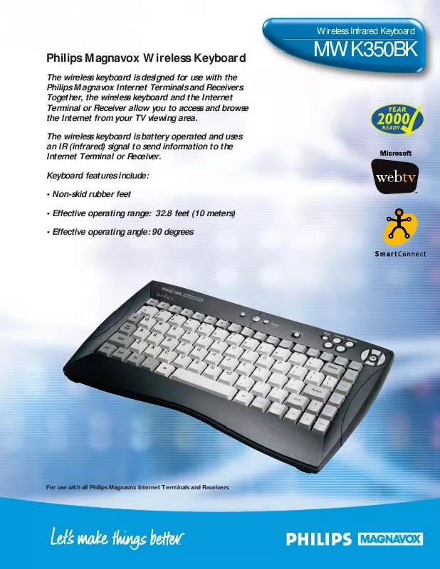 Mode d'emploi PHILIPS KEYBOARD ACCESSORY ESTIMATE MWK350BK