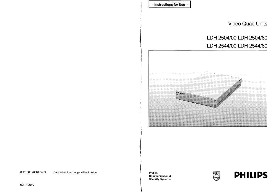 Mode d'emploi PHILIPS LDH2544