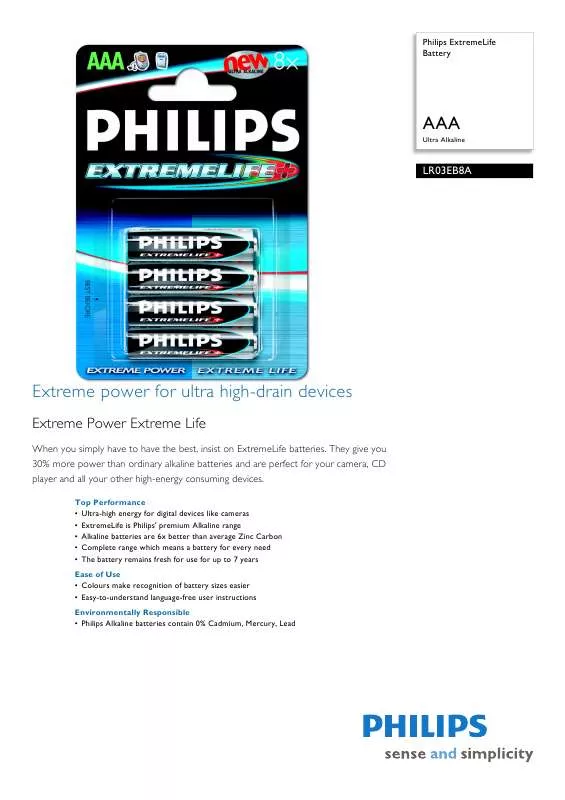 Mode d'emploi PHILIPS LR03EB8A