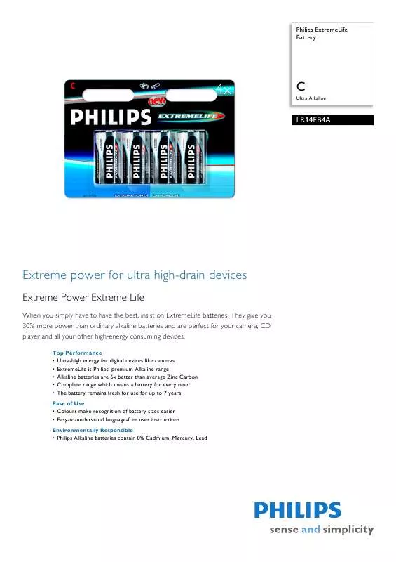 Mode d'emploi PHILIPS LR14EB4A