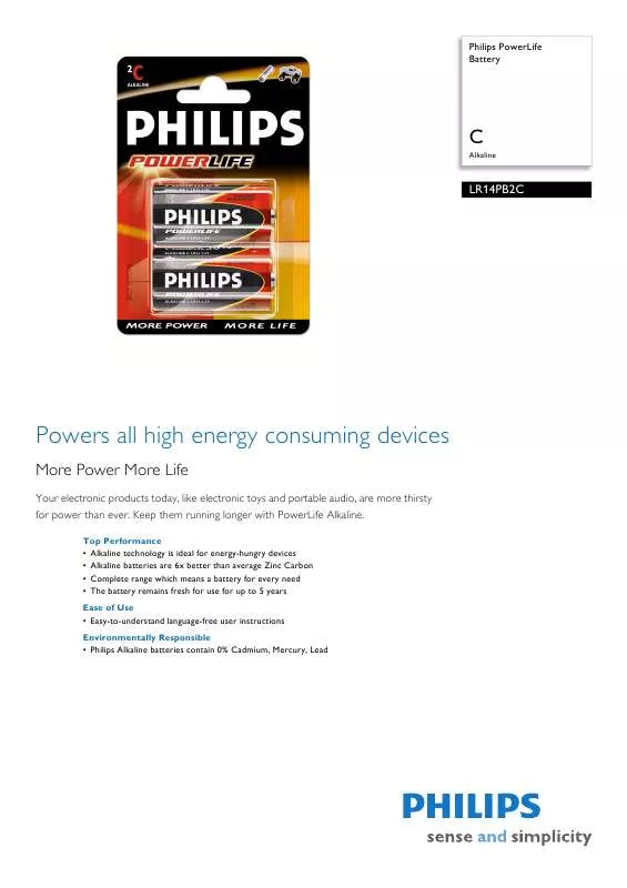 Mode d'emploi PHILIPS LR14PB2C