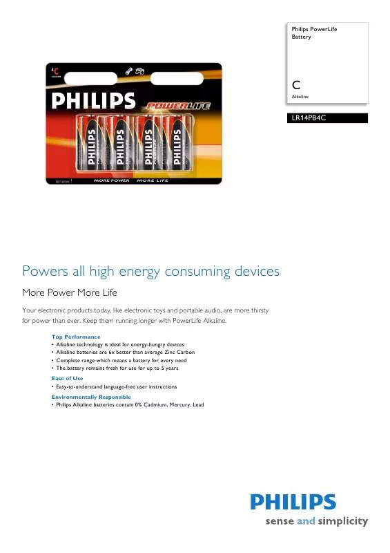 Mode d'emploi PHILIPS LR14PB4C