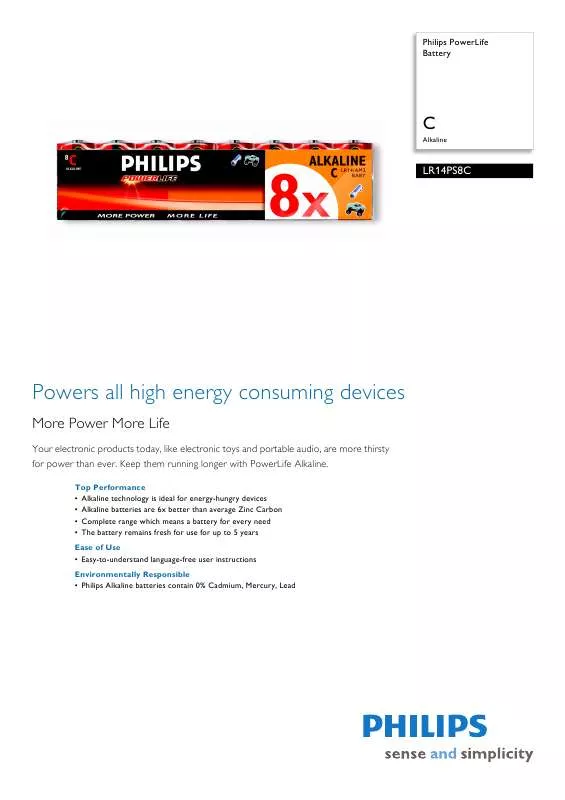 Mode d'emploi PHILIPS LR14PS8C