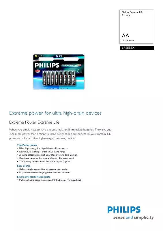 Mode d'emploi PHILIPS LR6EB8X