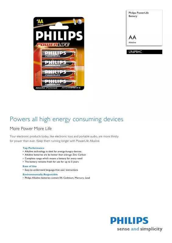 Mode d'emploi PHILIPS LR6PB4C