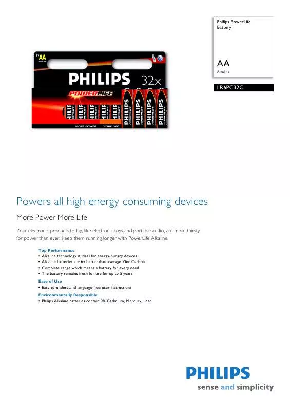 Mode d'emploi PHILIPS LR6PC32C