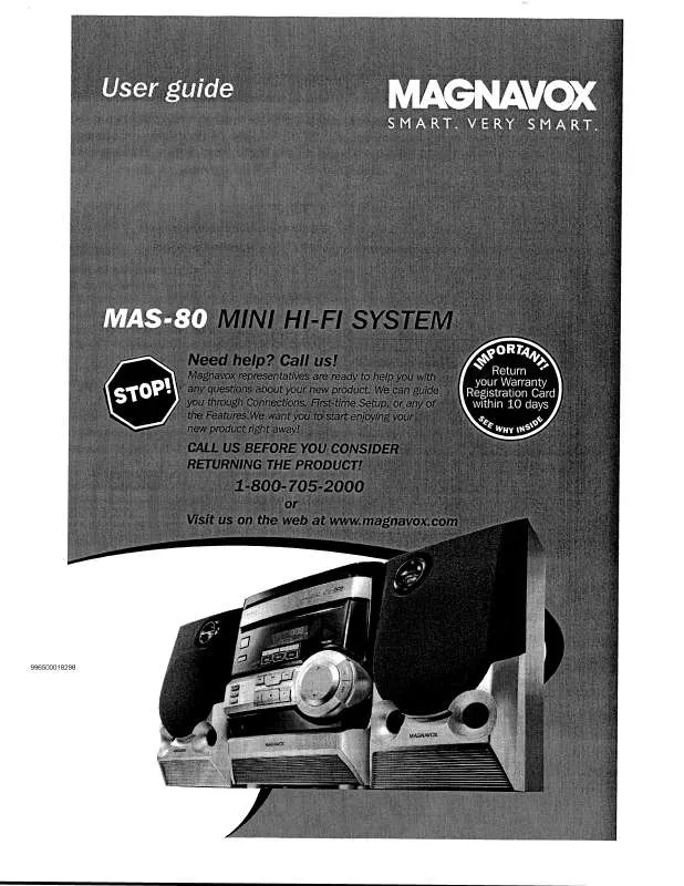 Mode d'emploi PHILIPS MAS-80