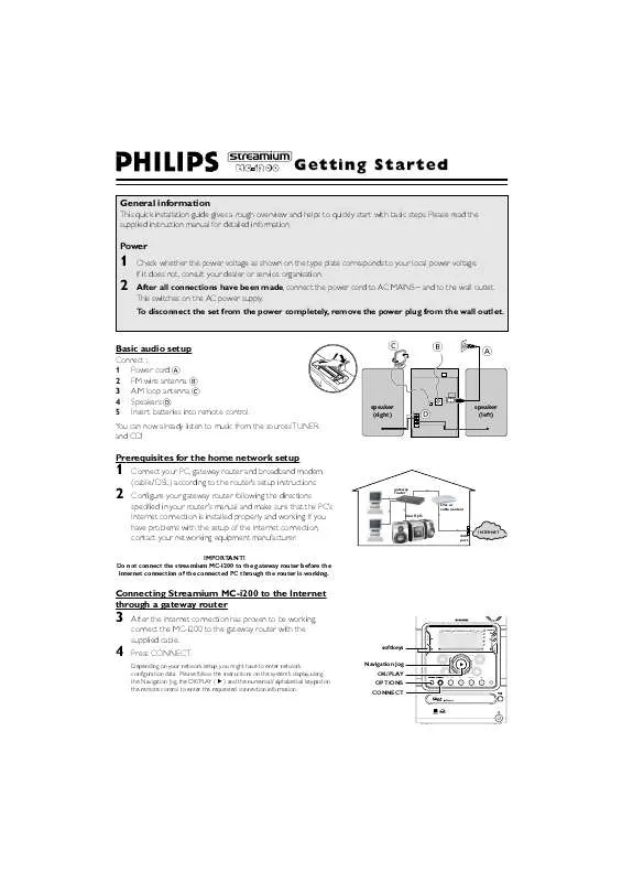 Mode d'emploi PHILIPS MC-I200/21M