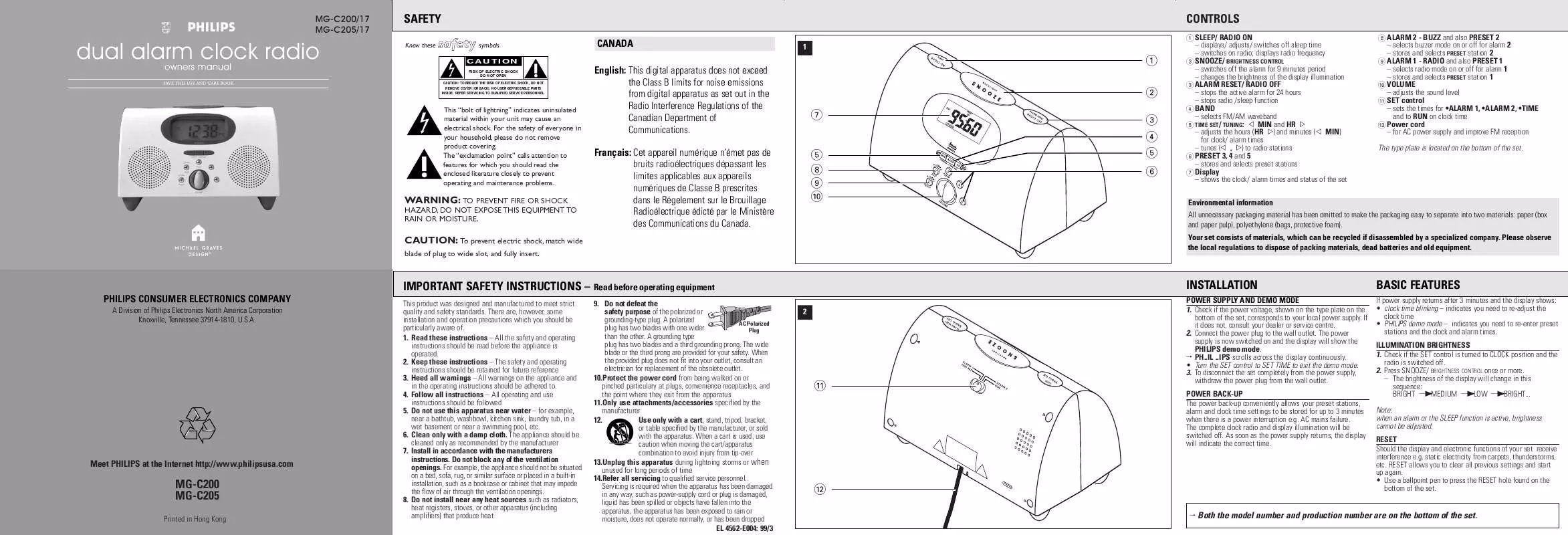 Mode d'emploi PHILIPS MG-C205