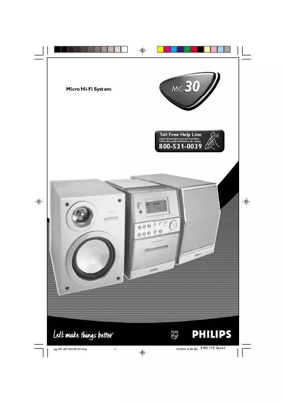 Mode d'emploi PHILIPS MICRO AUDIO SYSTEM MC3037