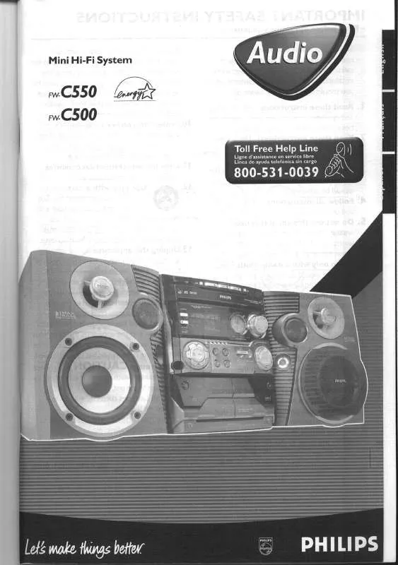 Mode d'emploi PHILIPS MINI AUDIO SYSTEM FWC55037