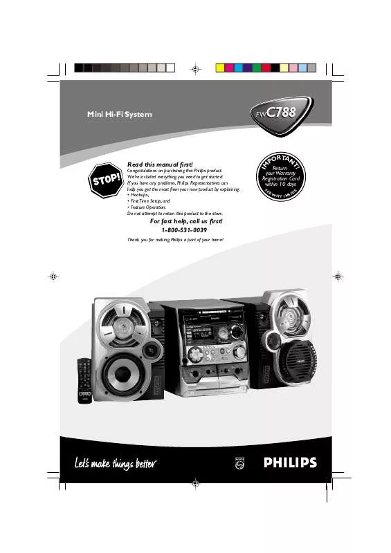 Mode d'emploi PHILIPS MINI AUDIO SYSTEM FWC788