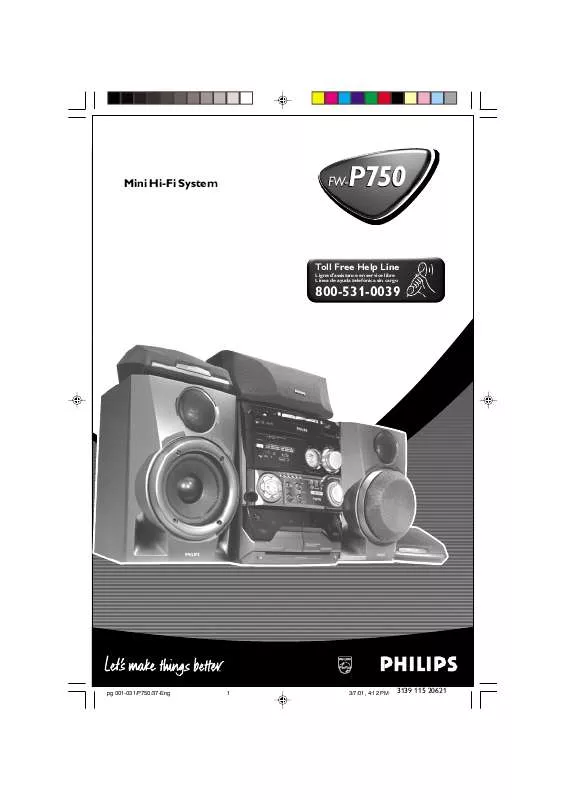 Mode d'emploi PHILIPS MINI AUDIO SYSTEM FWP75037