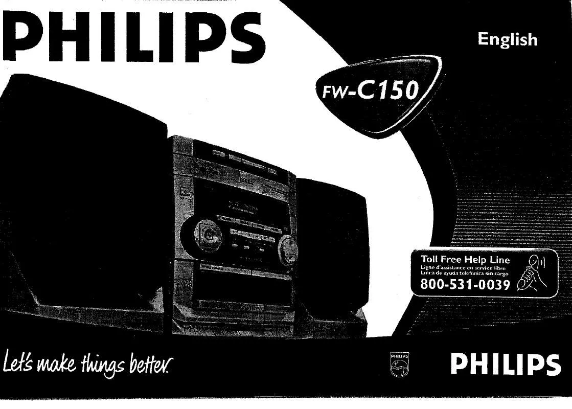 Mode d'emploi PHILIPS MINI HI-FI SYSTEM WITH 3 CD CHANGER FWC150