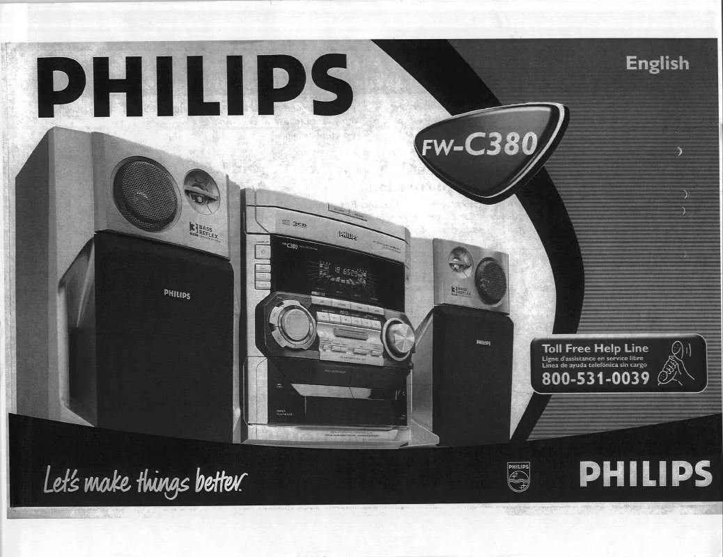 Mode d'emploi PHILIPS MINI HI-FI SYSTEM WITH 3 CD CHANGER FWC380