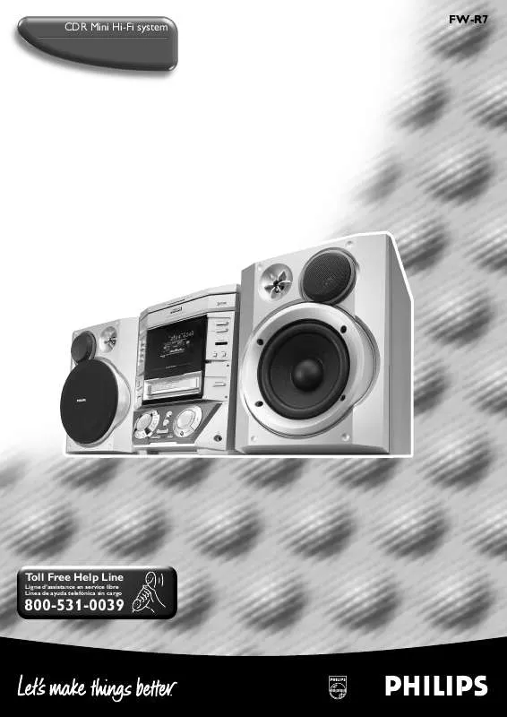 Mode d'emploi PHILIPS MINI HI-FI SYSTEM WITH INTEGRATED CD-RECORDER FWR7