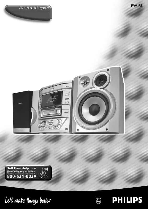 Mode d'emploi PHILIPS MINI HI-FI SYSTEM WITH INTEGRATED CD-RECORDER FWR8