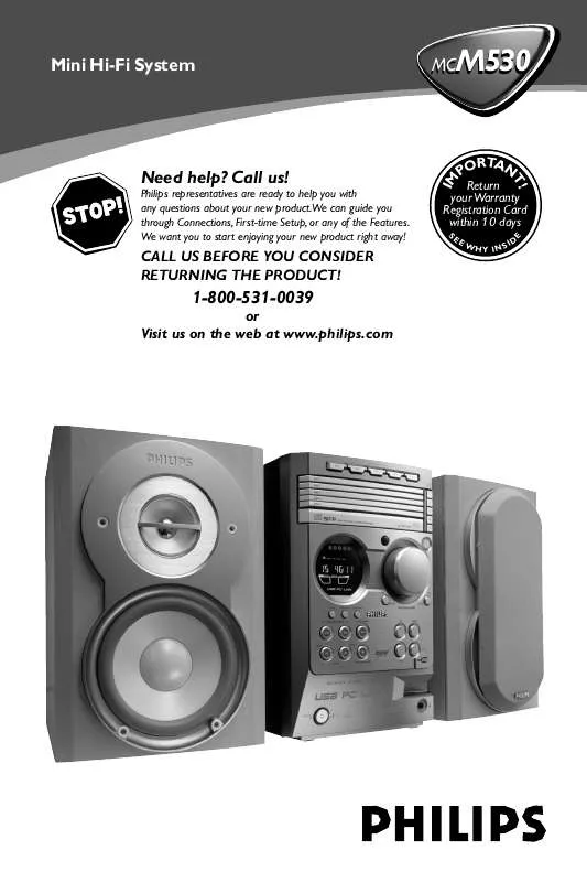 Mode d'emploi PHILIPS MP3 MICRO HI-FI SYSTEM MCM530