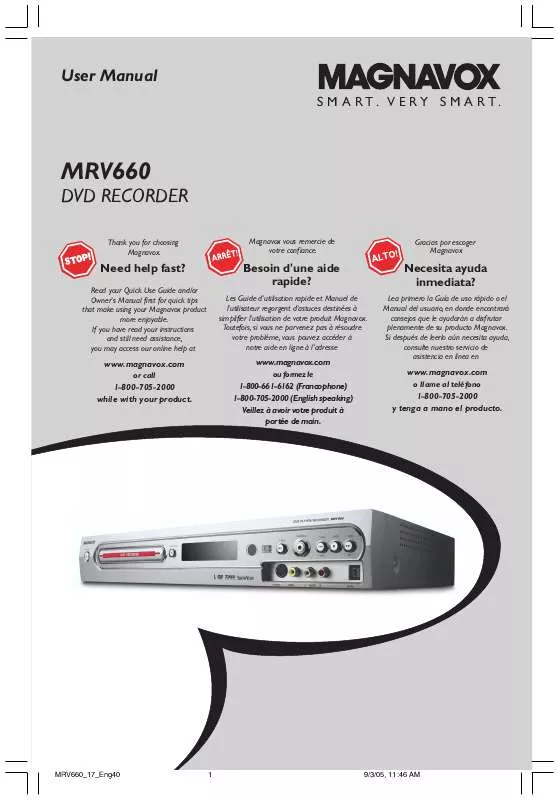 Mode d'emploi PHILIPS MRV660