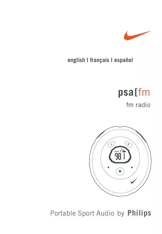 Mode d'emploi PHILIPS NIKE DIGITAL FM RADIO ACT10017