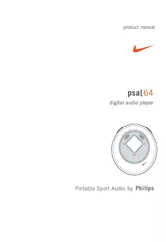 Mode d'emploi PHILIPS NIKE-DIGITAL AUDIO MP3 PLAYER ACT200