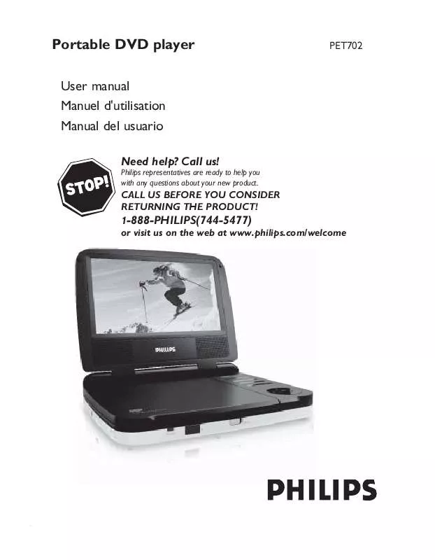 Mode d'emploi PHILIPS PET702