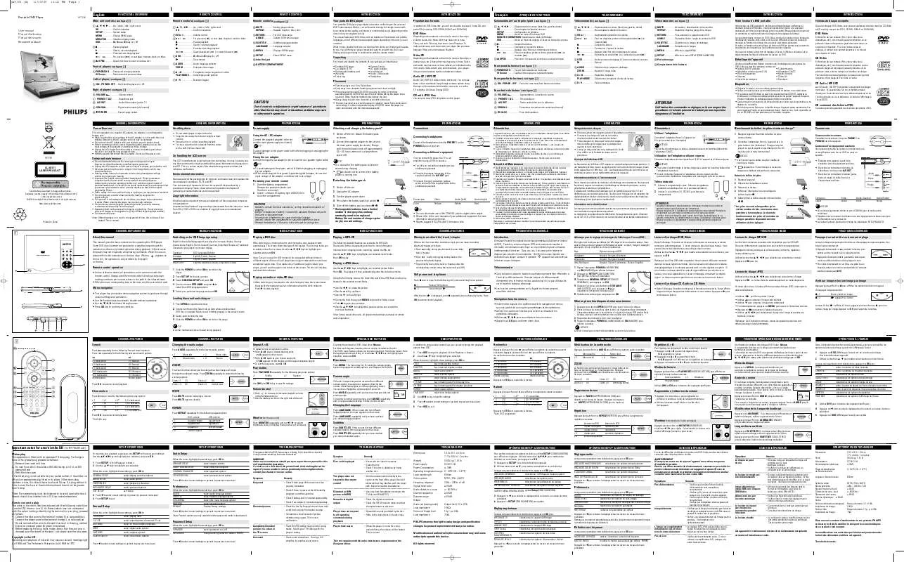 Mode d'emploi PHILIPS PET705