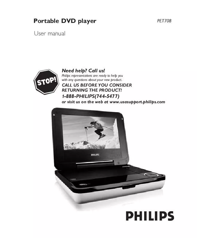 Mode d'emploi PHILIPS PET708/07B