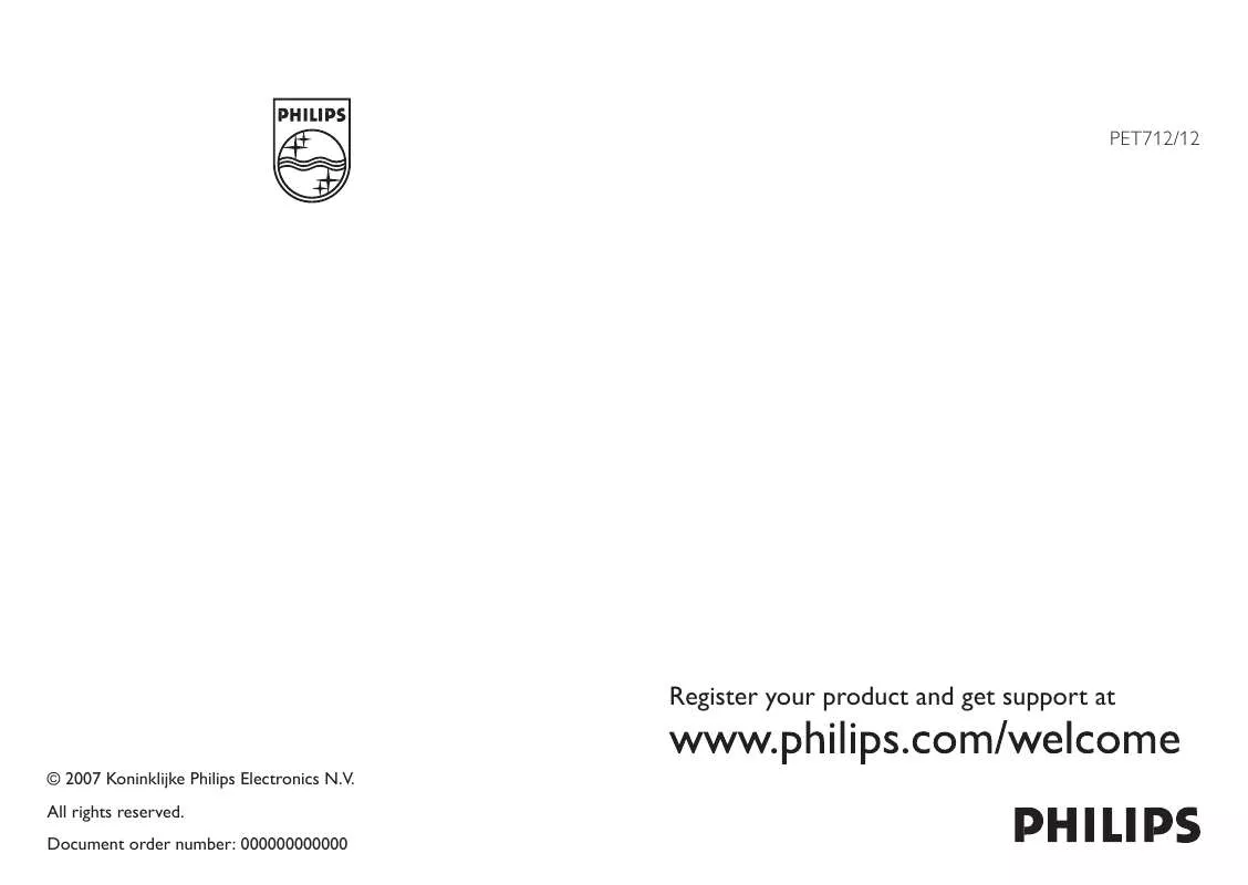 Mode d'emploi PHILIPS PET712