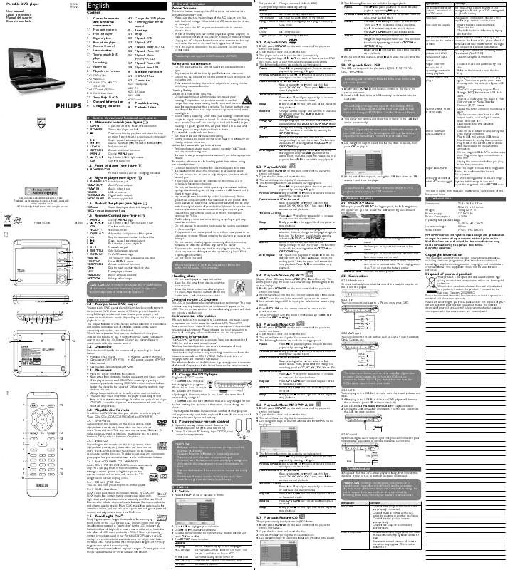 Mode d'emploi PHILIPS PET738