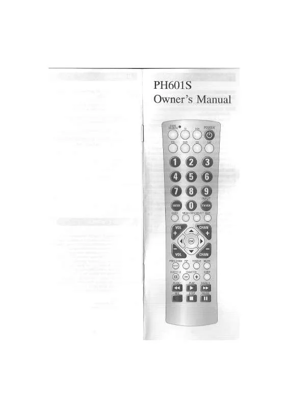 Mode d'emploi PHILIPS PH601S