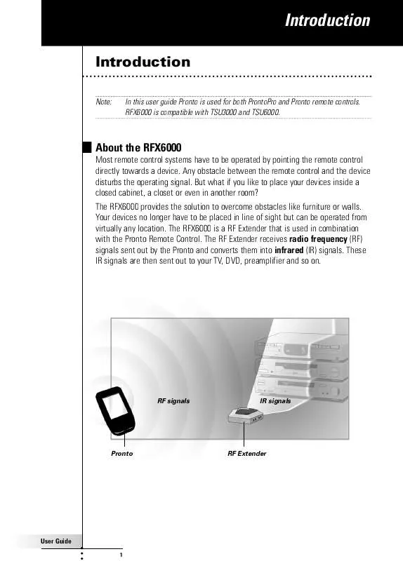 Mode d'emploi PHILIPS PRONTO PRO ACCESSORY RF RECEIVER RFX600099